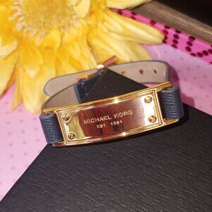 MK blue leather bracelet